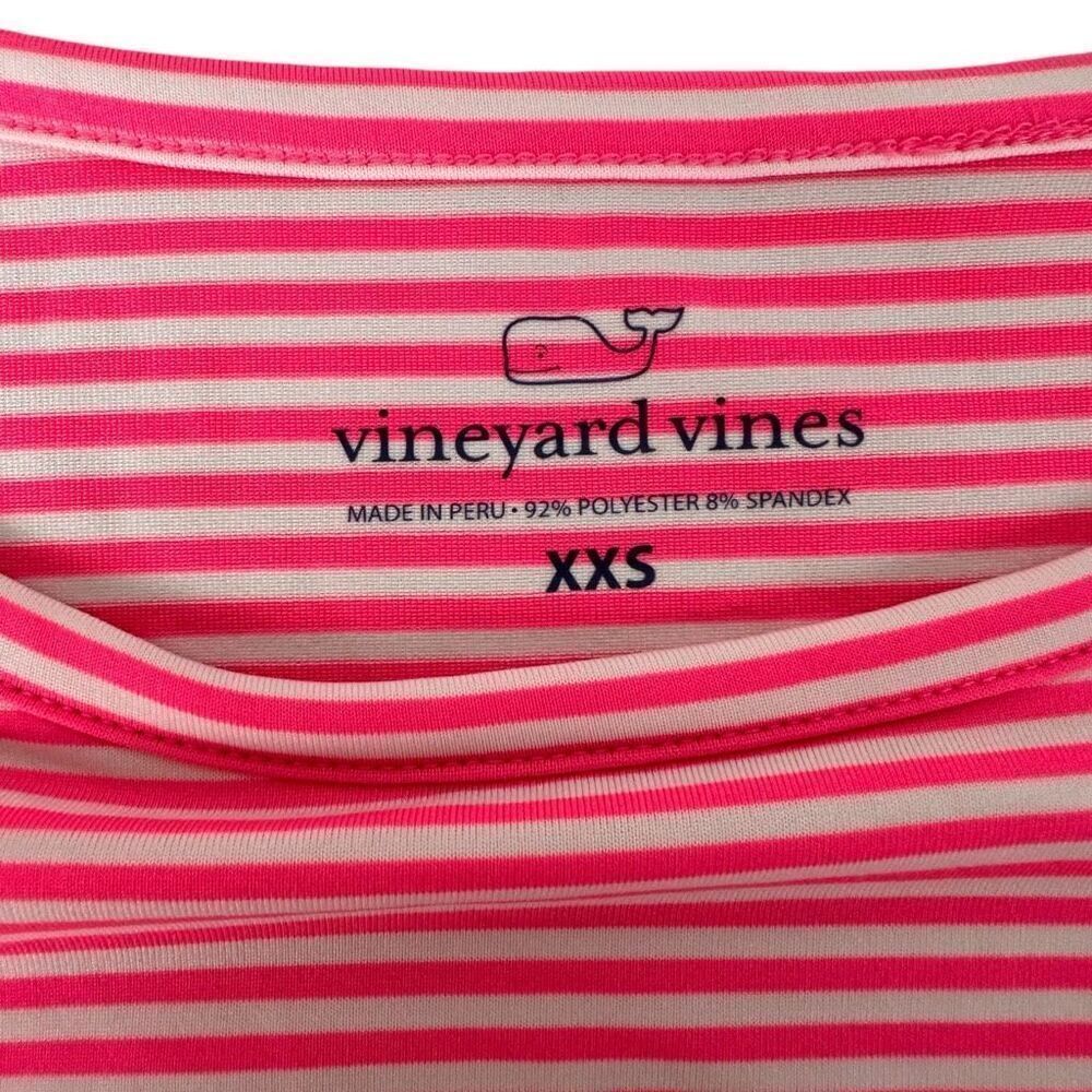 Vineyard Vines Madison Stripe Short Sleeve Dress XXS Malibu Pink - Picture 3 of 9
